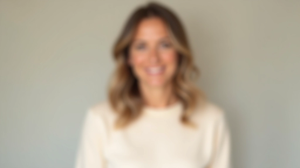 Woman facilitator, professional headshot, confident presence, clean office backdrop, sharp focus